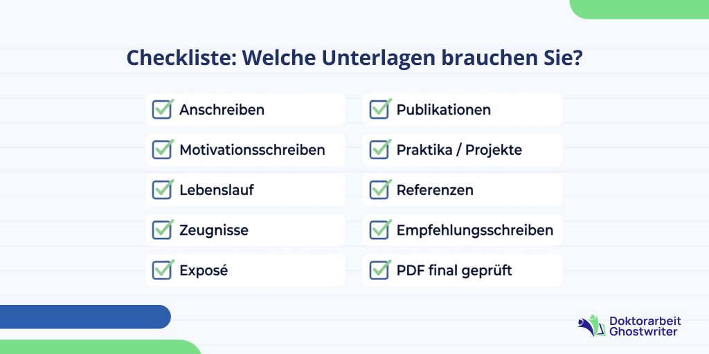 Checkliste: Bewerbungsunterlagen (Lebenslauf, Zeugnisse) vollständig zusammenstellen