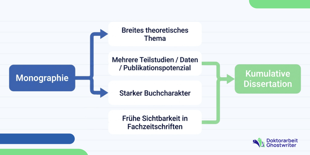 Vergleich von Monografie und kumulativer Dissertation als passende Form für ein Forschungsthema