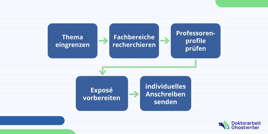 Diese Schritte zeigen, wie Promovierende für ihre Promotion Doktorvater finden können.