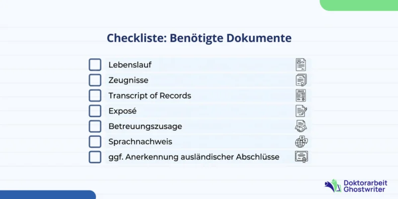 Welche Unterlagen braucht man fuer die Promotion