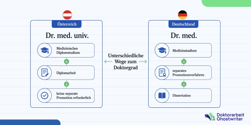 Unterschied zwischen Dr. med. univ. in Österreich und Dr. med. in Deutschland
