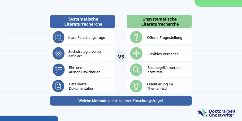 systematische-unsystematische-literaturrecherche-vergleich Systematische und unsystematische Literaturrecherche im Vergleich